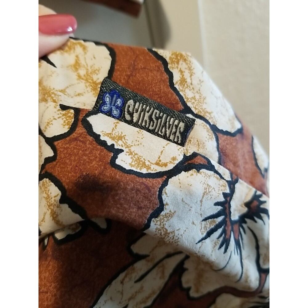 Quicksilver Shirt‎ Men's Large Brown Button Up Short Sleeve Hawaiian Island Vtg - Picture 4 of 9